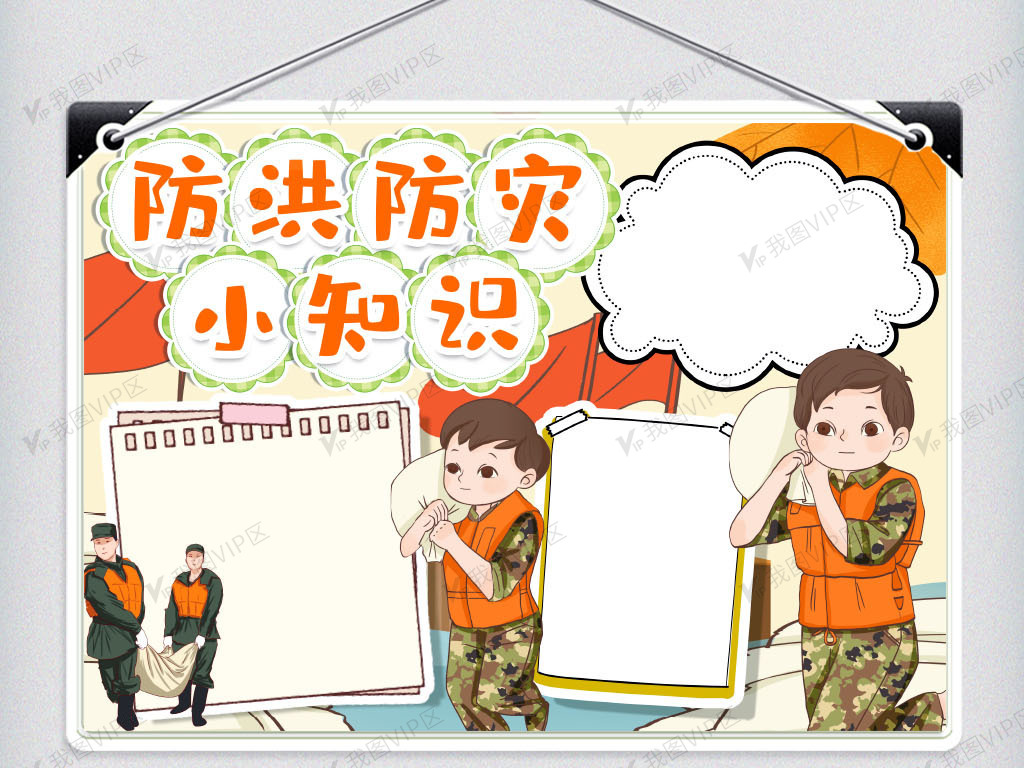 手抄报|小报 安全l健康手抄报 其他 洪水防灾小报手抄报word模版 原创