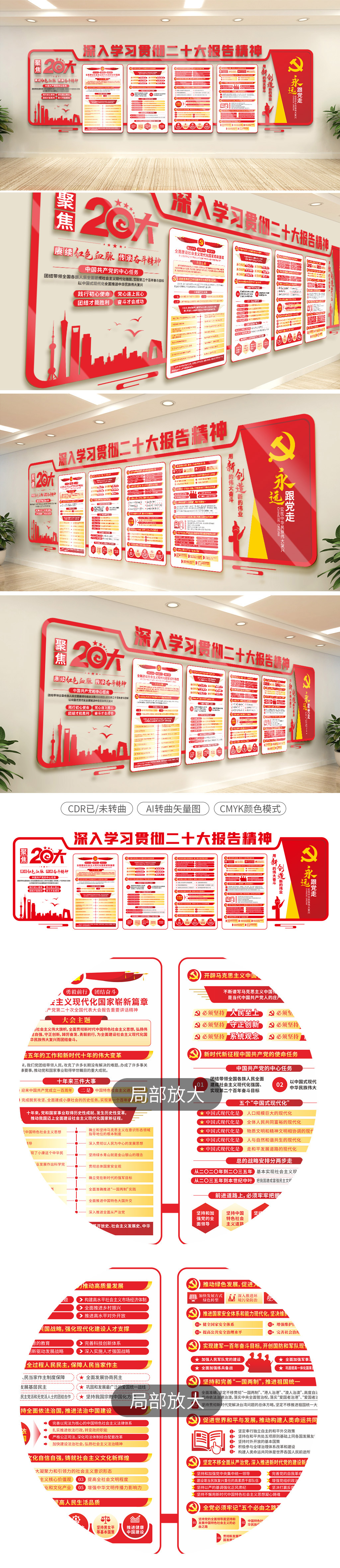 学习贯彻党的二十大报告精神文化墙展板板报