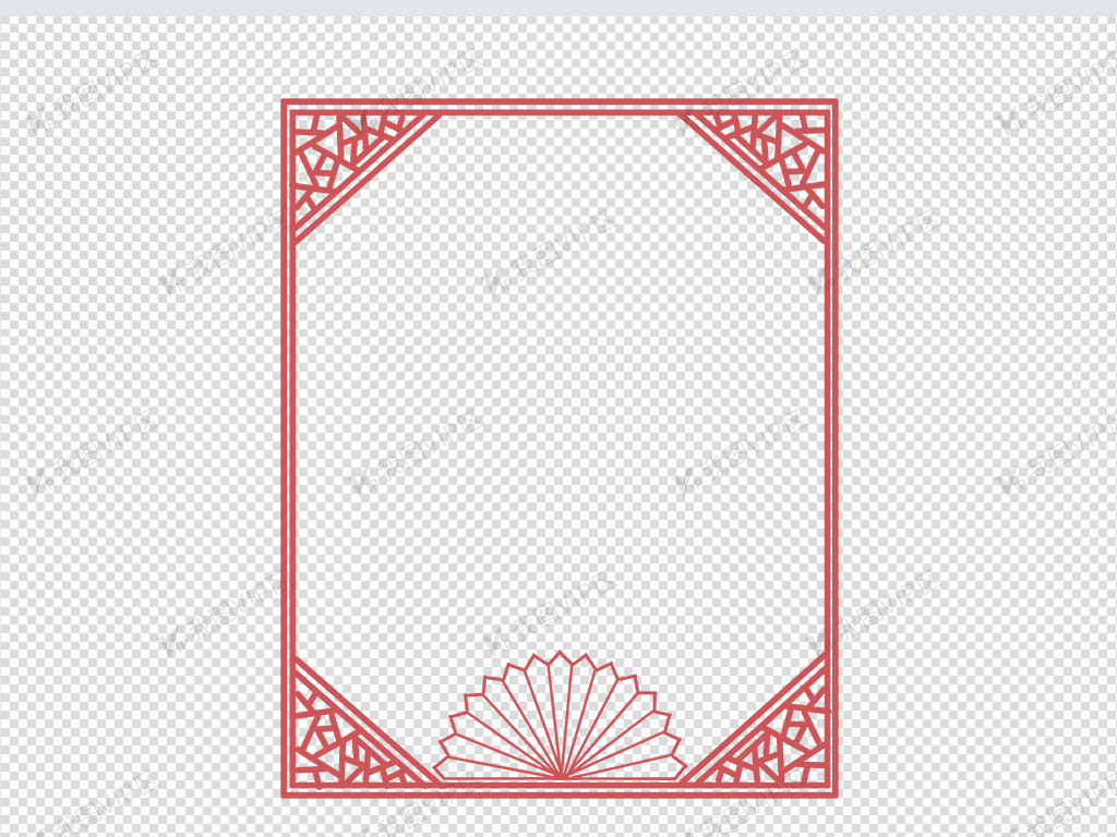 红色中国风边框对话框