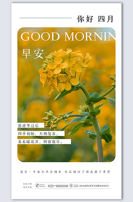 四月你好摄影图海报