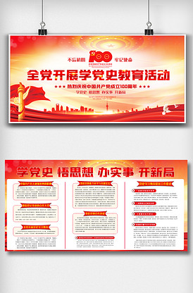 全党开展党史学习教育宣传栏展板素材