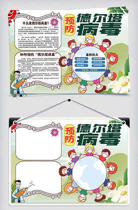 预防德尔塔病毒小报手抄报疫情防控