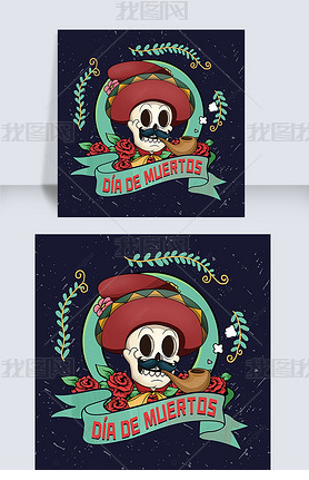 day of the dead creative green contracted instagram post