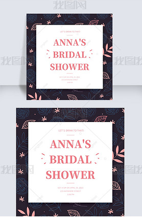 plant line bridal shower invitation instagram story