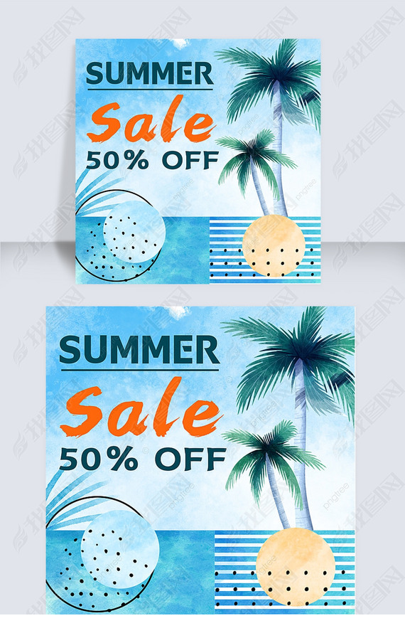 summer sale palm creative instagram post