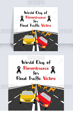 world day of remembrance for road traffic victims cartoon and simplicity social media post