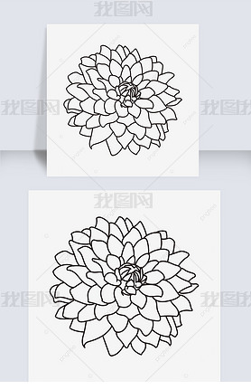 ڰջflower clipart black and white