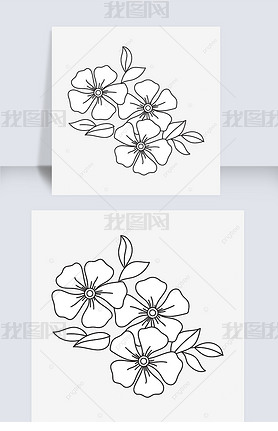 ɫСflower clipart black and white