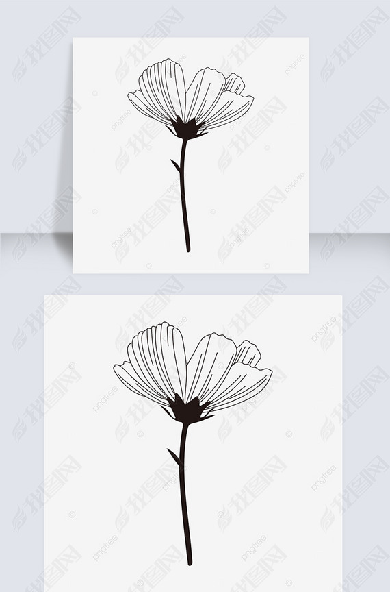 ϸڰflower clipart black and white