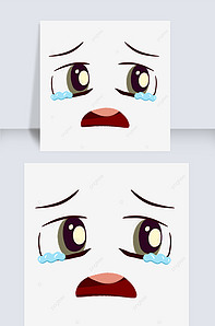 可爱脸部卡通表情包图片哭泣版权可商用