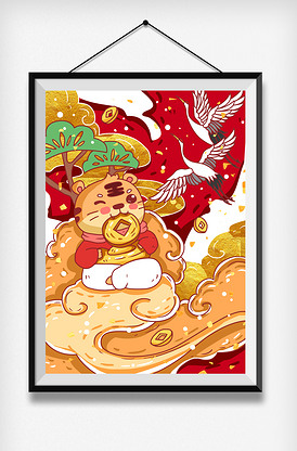 虎年新年春节创意插画18