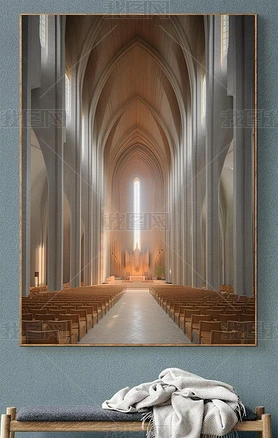 Ricardo Bofill风格的Fjordanlaug木制教堂内部光影效果超群
