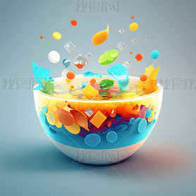 3DԪFrosted Glass Luminous Color Icon Soup