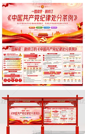 新修订的中国共产党纪律处分条例全文党建展板宣传栏