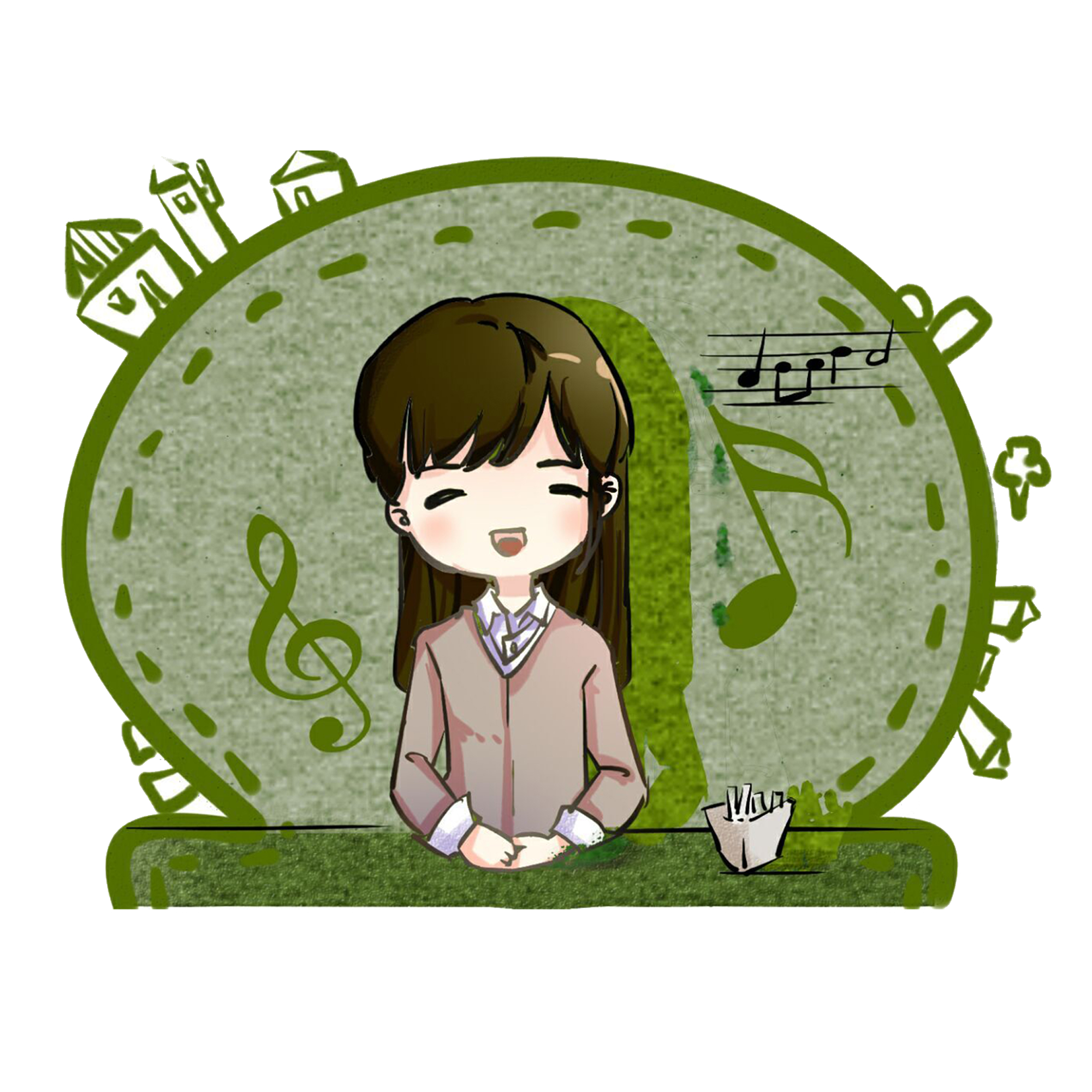 教师节音乐老师日系小清新