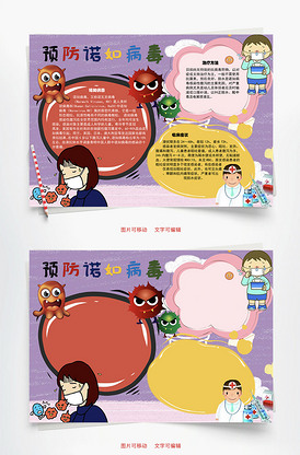 预防诺如病毒 word 手抄报