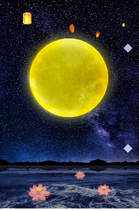 中秋节超大圆月亮背景图片