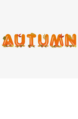 矢量图秋天英文字母艺术字