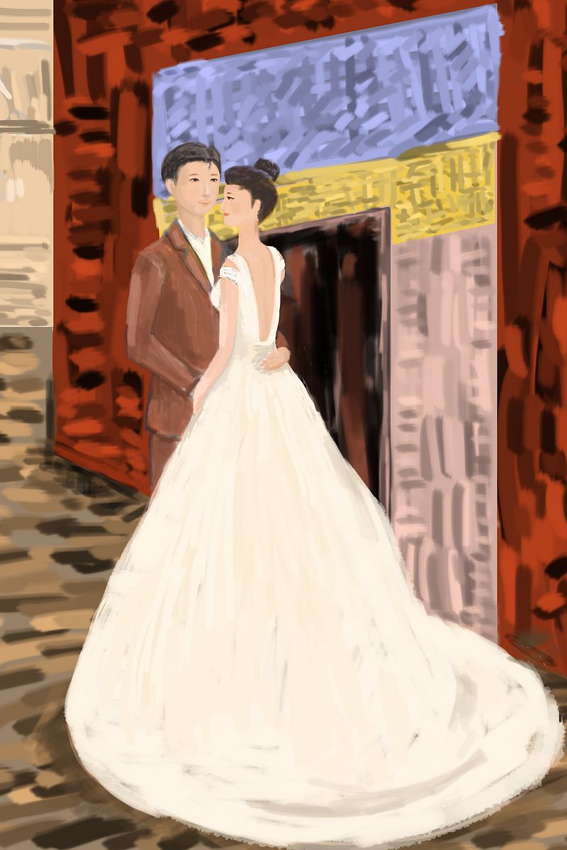 婚纱画颜色_婚纱图片唯美(2)