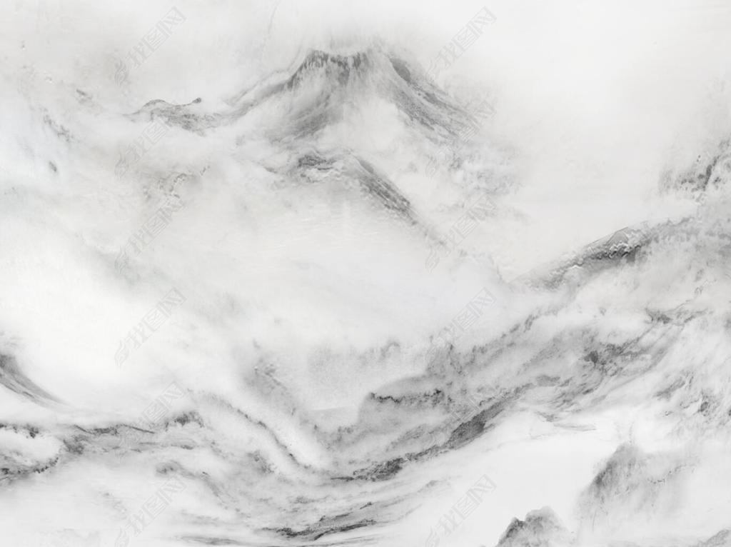 花纹图案-大理石纹中式水墨山水画江山如画石材花纹图案家居数码图案