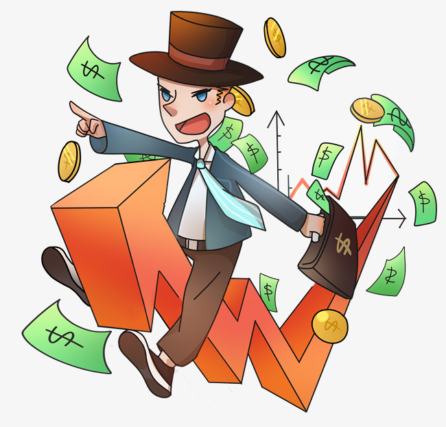 2018经济人物白_2018年白色卡通插画金融轻松理财海报