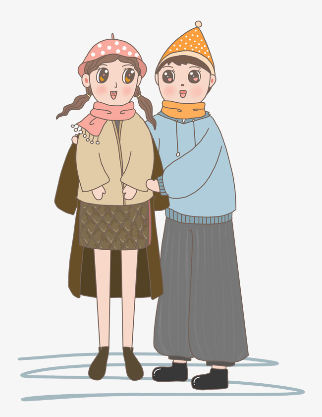 透明底png暖男帮女朋友披衣服