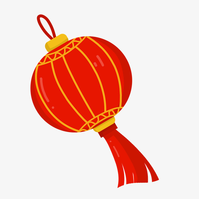 贺新年红色圆形灯笼