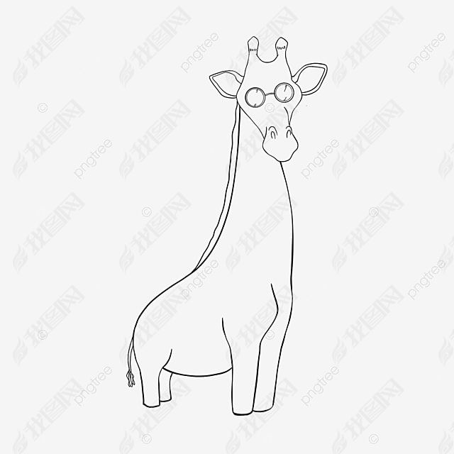 giraffe clipart black and white ۾¹