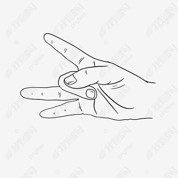 ָȻhand black and white clipart