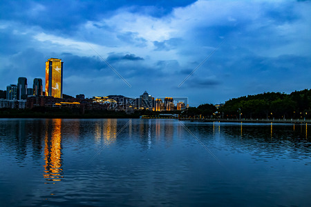 福建厦门筼筜湖夜景风光