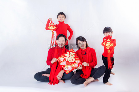 新年主题喜庆高清全家福摄影图
