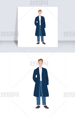 风衣手绘男_风衣男