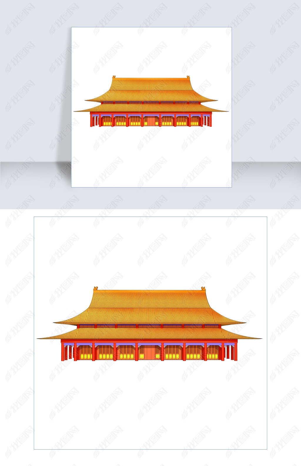 原创手绘北京故宫太和殿版权可商用