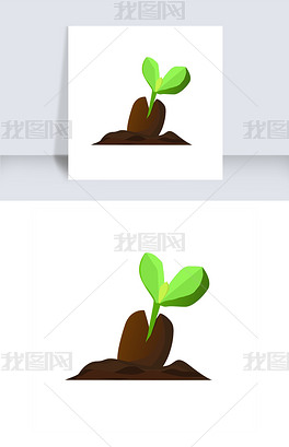 原创矢量手绘卡通小树版权可商用