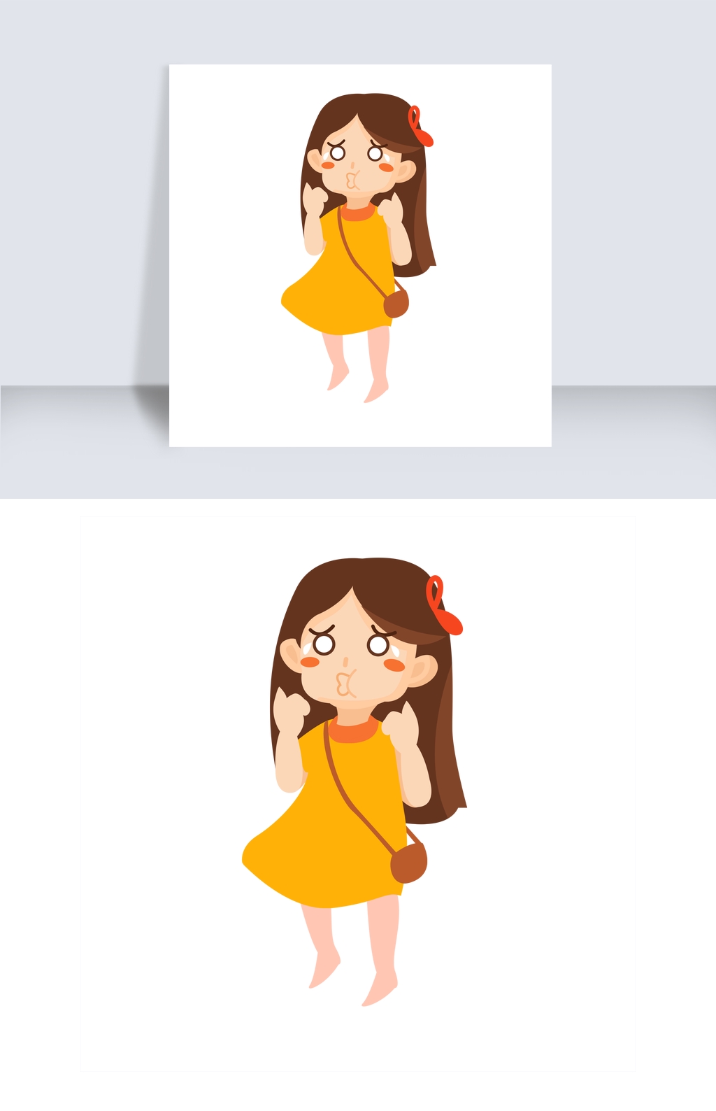 吓哭的小女孩卡通png歌词女生爱到放弃素材唱图片