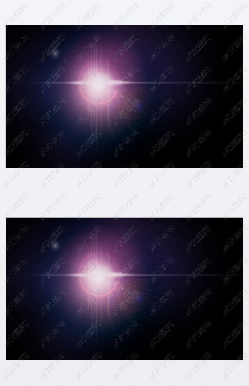 Lens flare camera photography light effect. Pink, blue and white blurry lines, spots, specs, dots, g