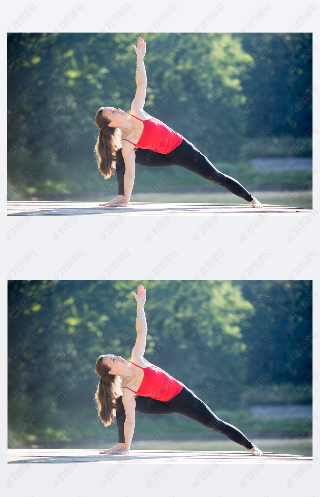 Teenage girl in Extended Side Angle Pose