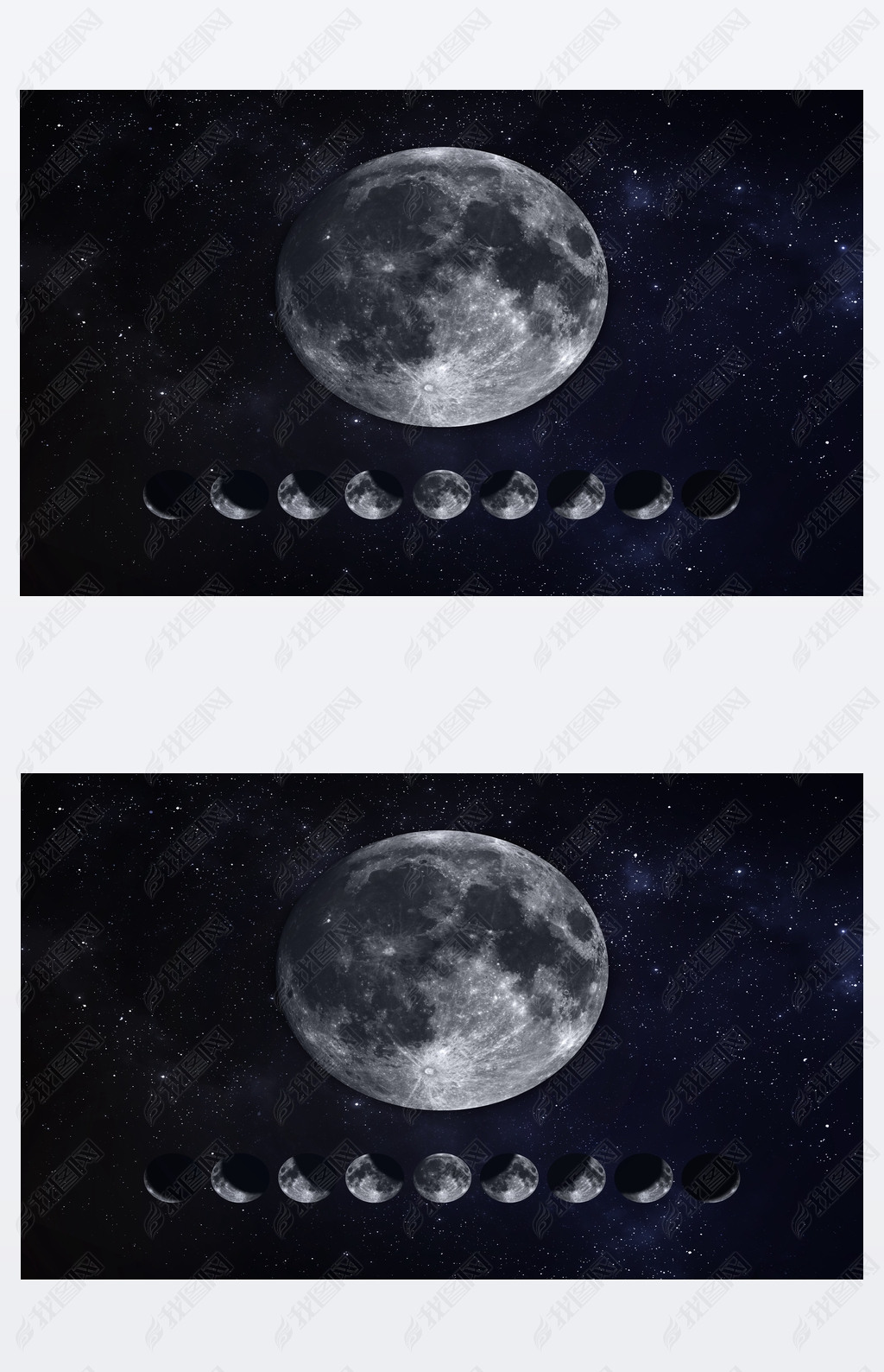 Moon Phases. Elements of this image furnished by NASA