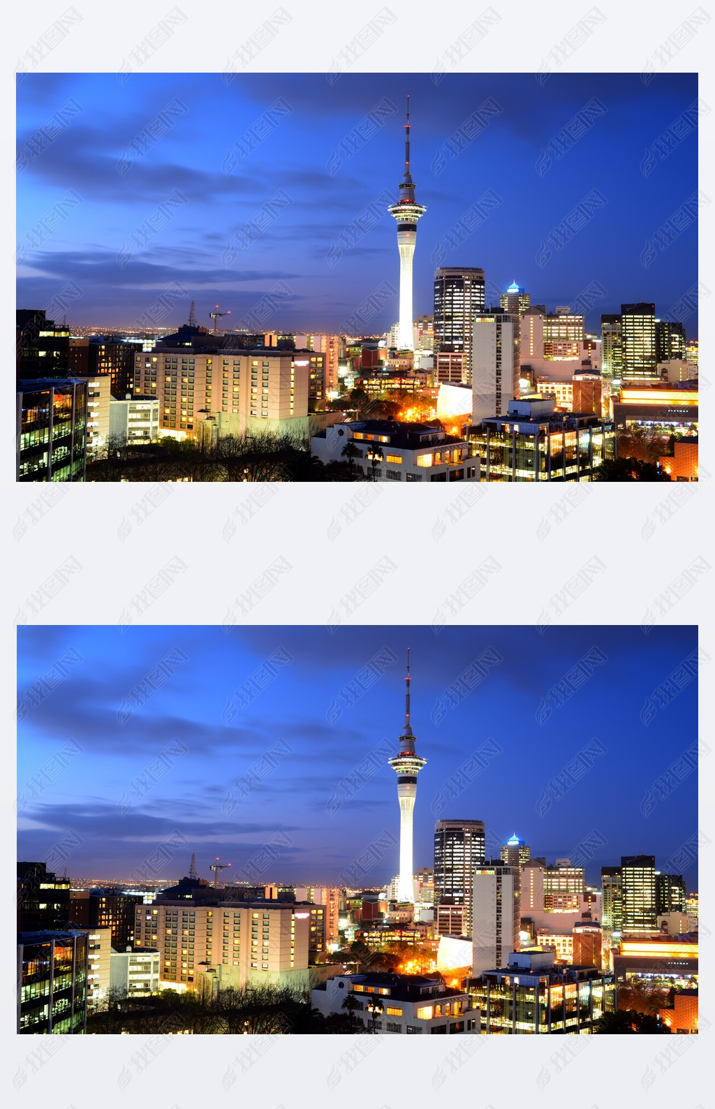 Aerial urban view of Auckland financial center skyline CBD at du