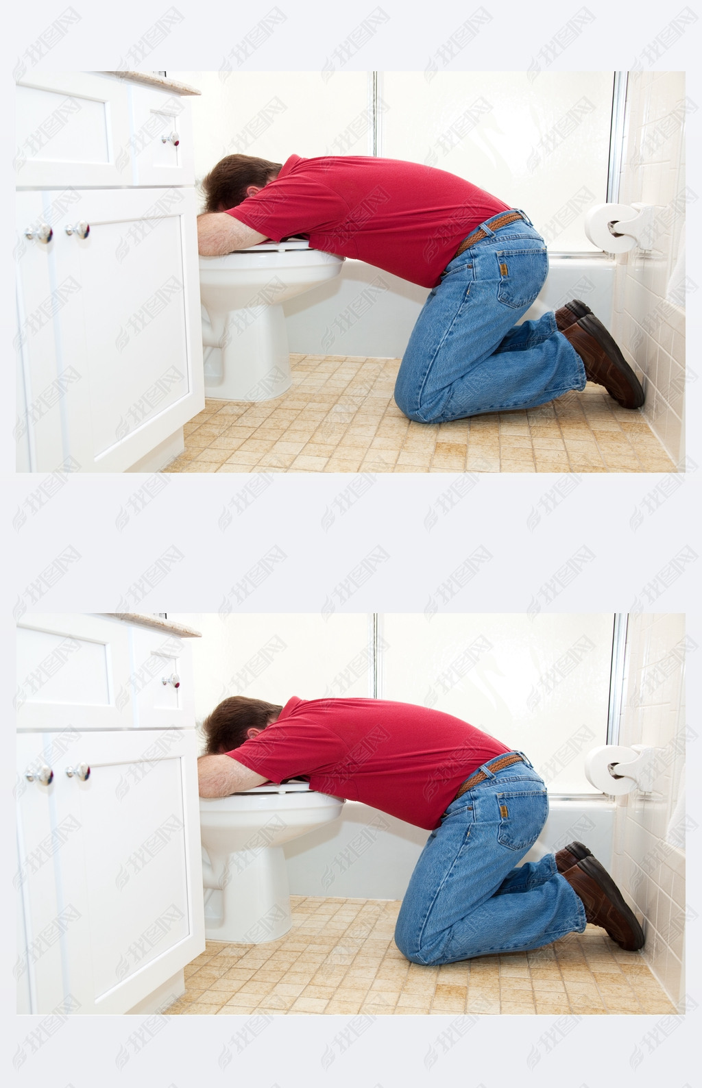 原创男子在卫生间吐版权可商用