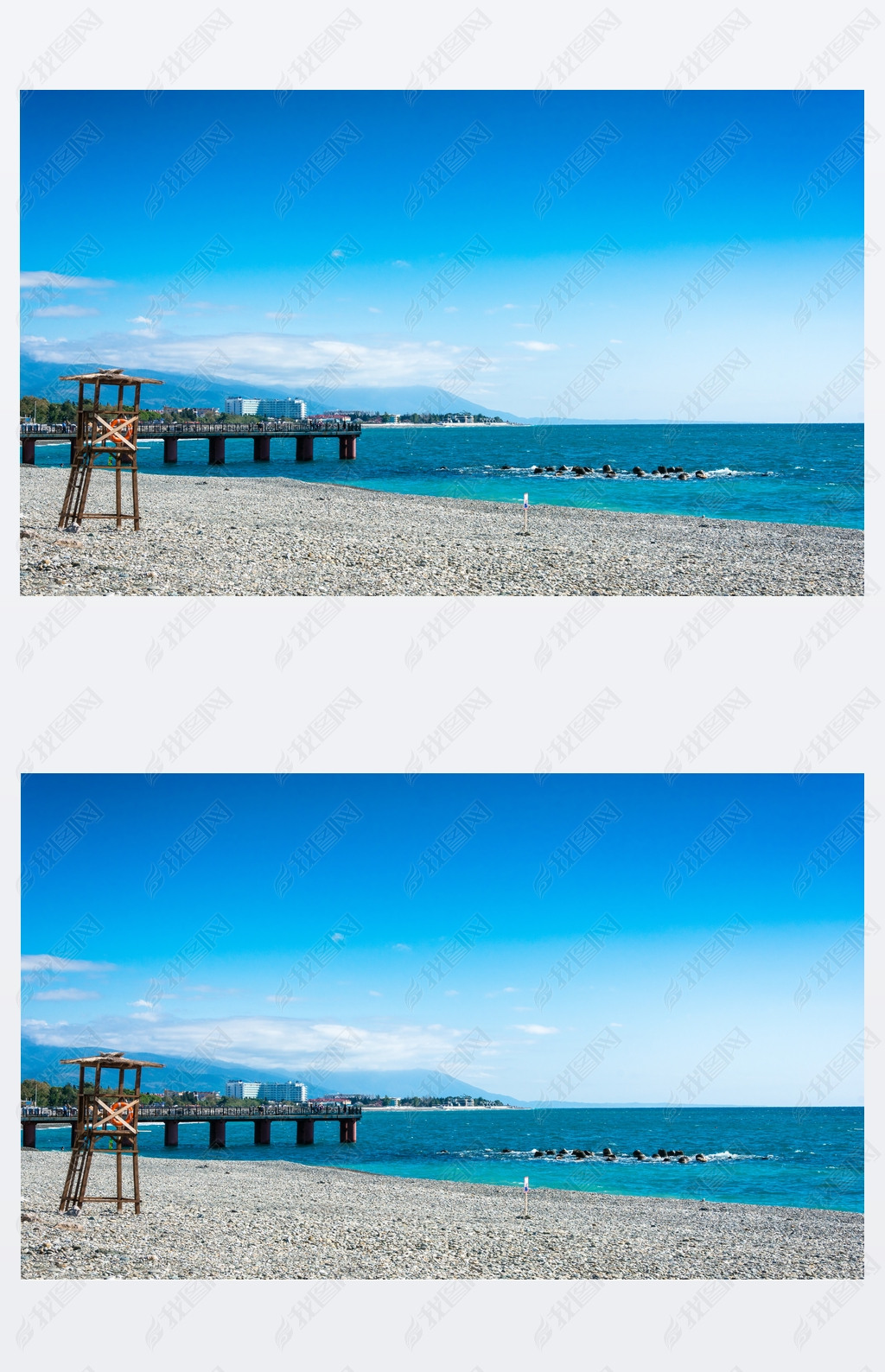 Deserted beach in Sochi's Olympic Park. 