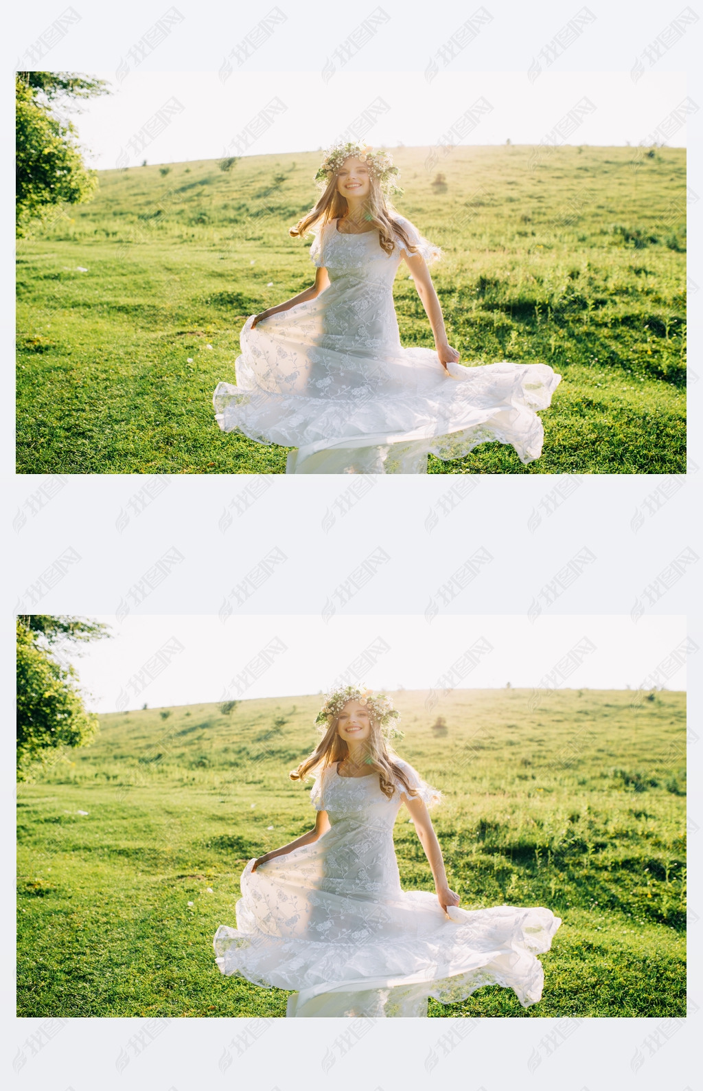 Woman dancing in the meadow