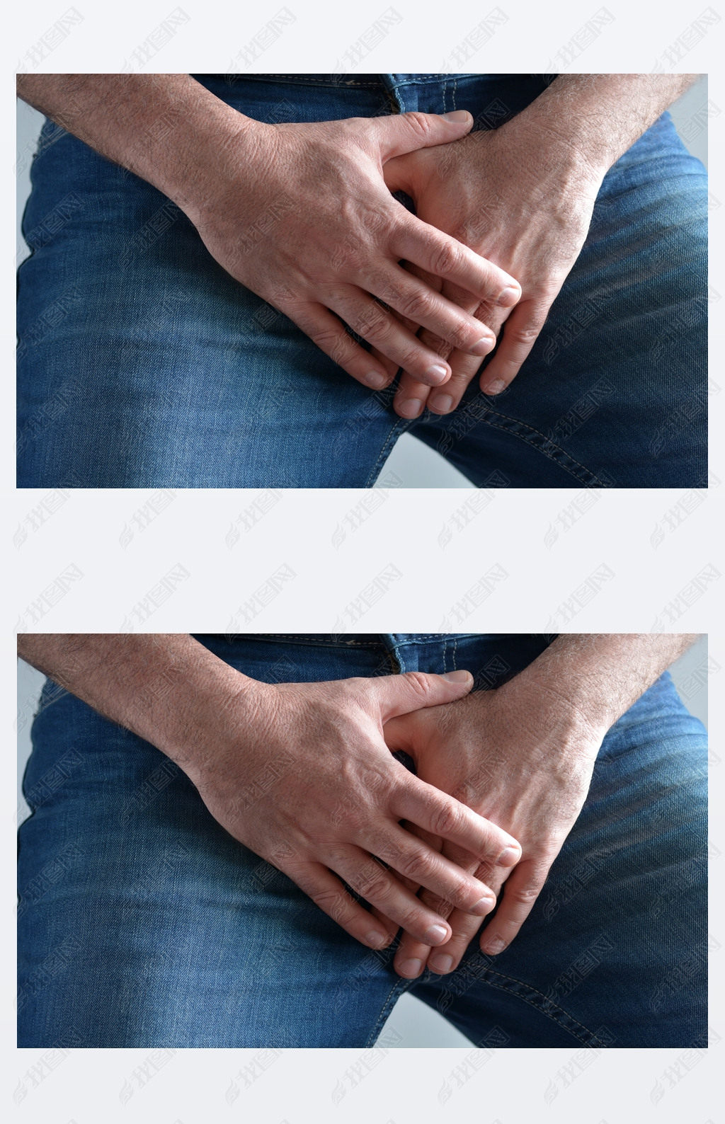 男人的手盖上他痛苦的裤裆