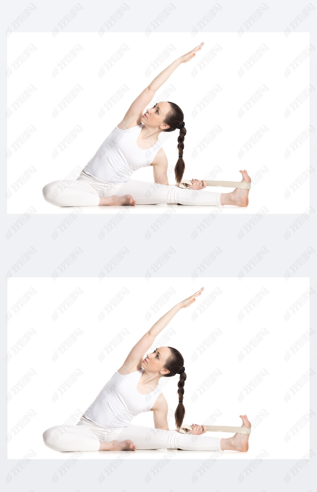 Yoga with props, Revolved Head to Knee pose