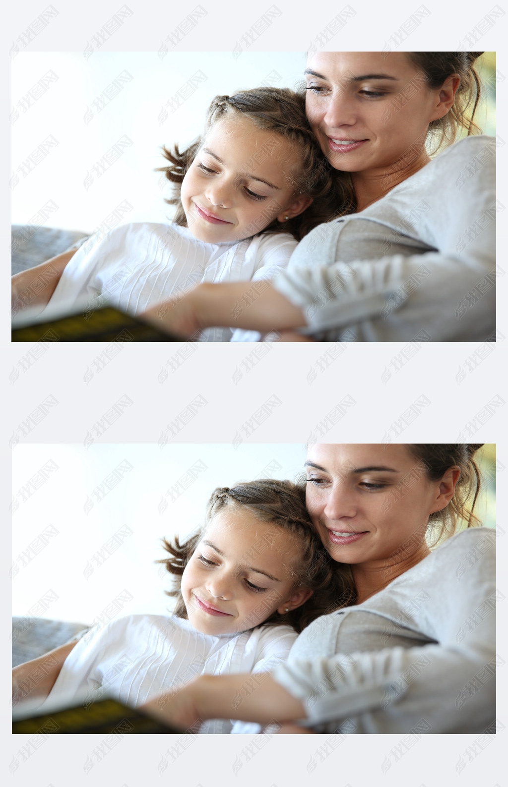 maman et livre de lecture fille