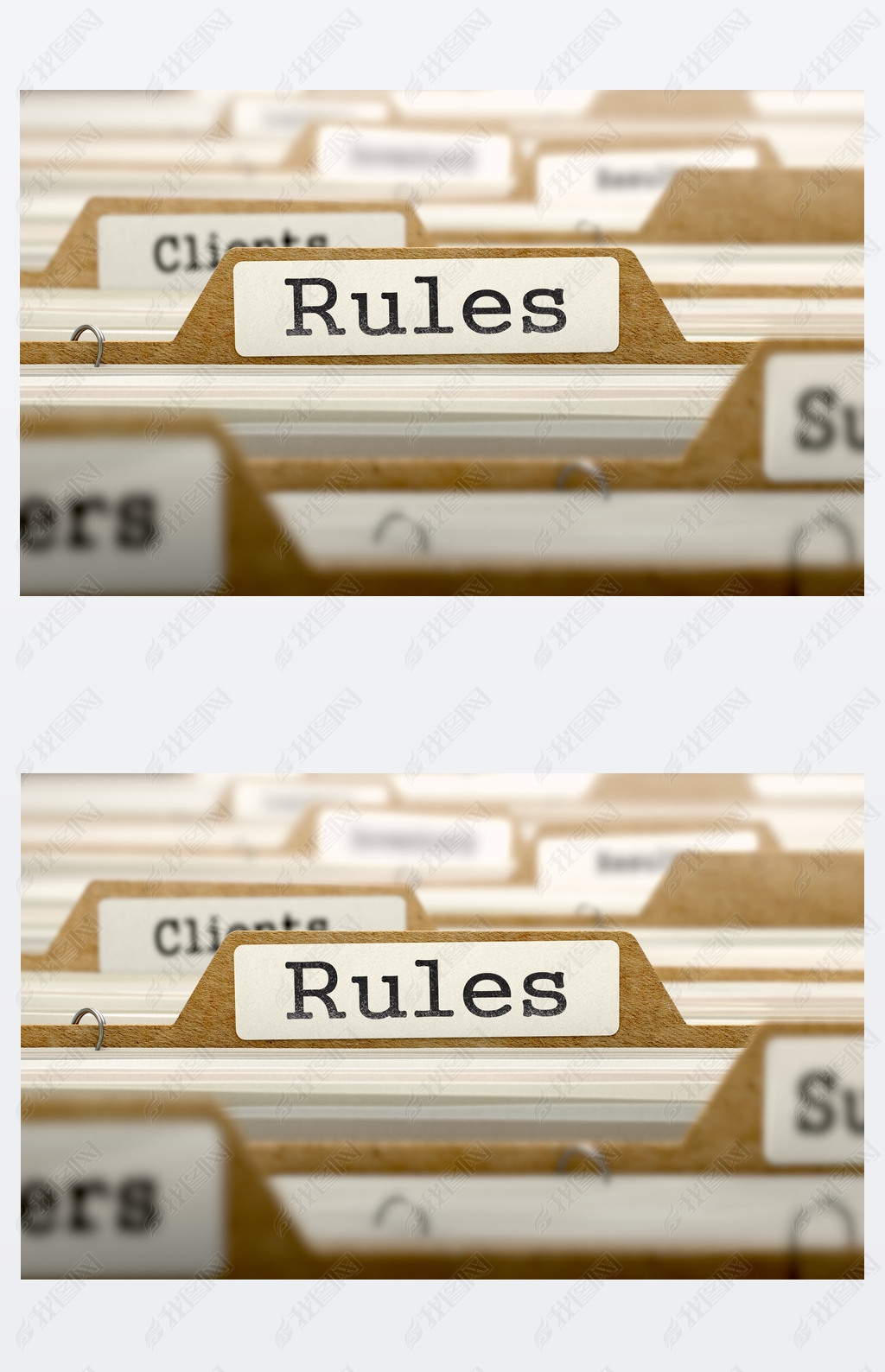 Rules Concept with Word on Folder.