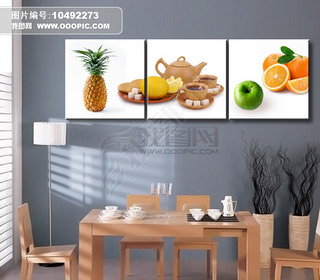 餐厅水果饮料无框画设计模板