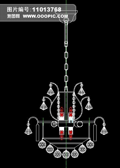 传统水晶灯cad设计水晶吊灯图纸灯具