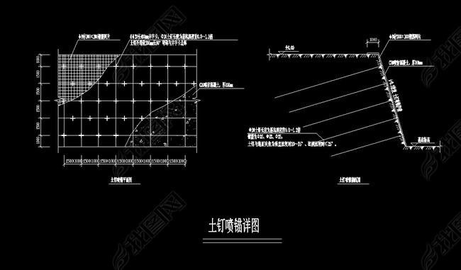 土钉喷锚详图cad