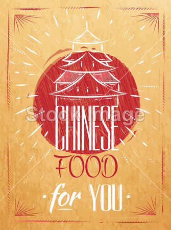 Poster Chinese food house kraft